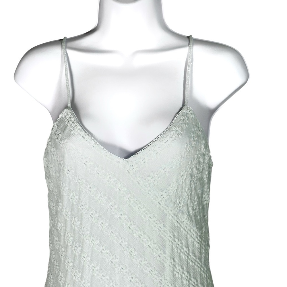Kirious Y2K Slip Dress Sz M Stretch Embroidered Lace Mint Green Midi Strappy - Picture 2 of 11